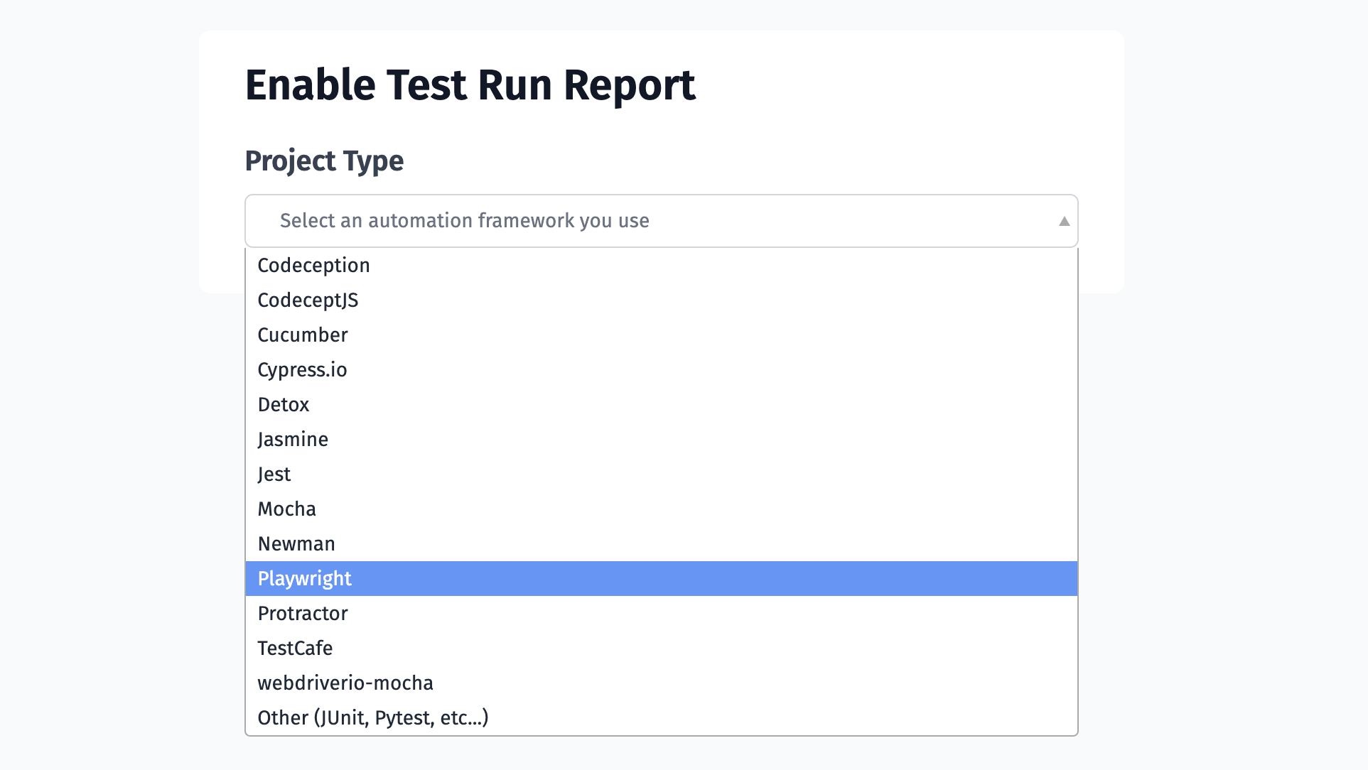 Choose test automation framework