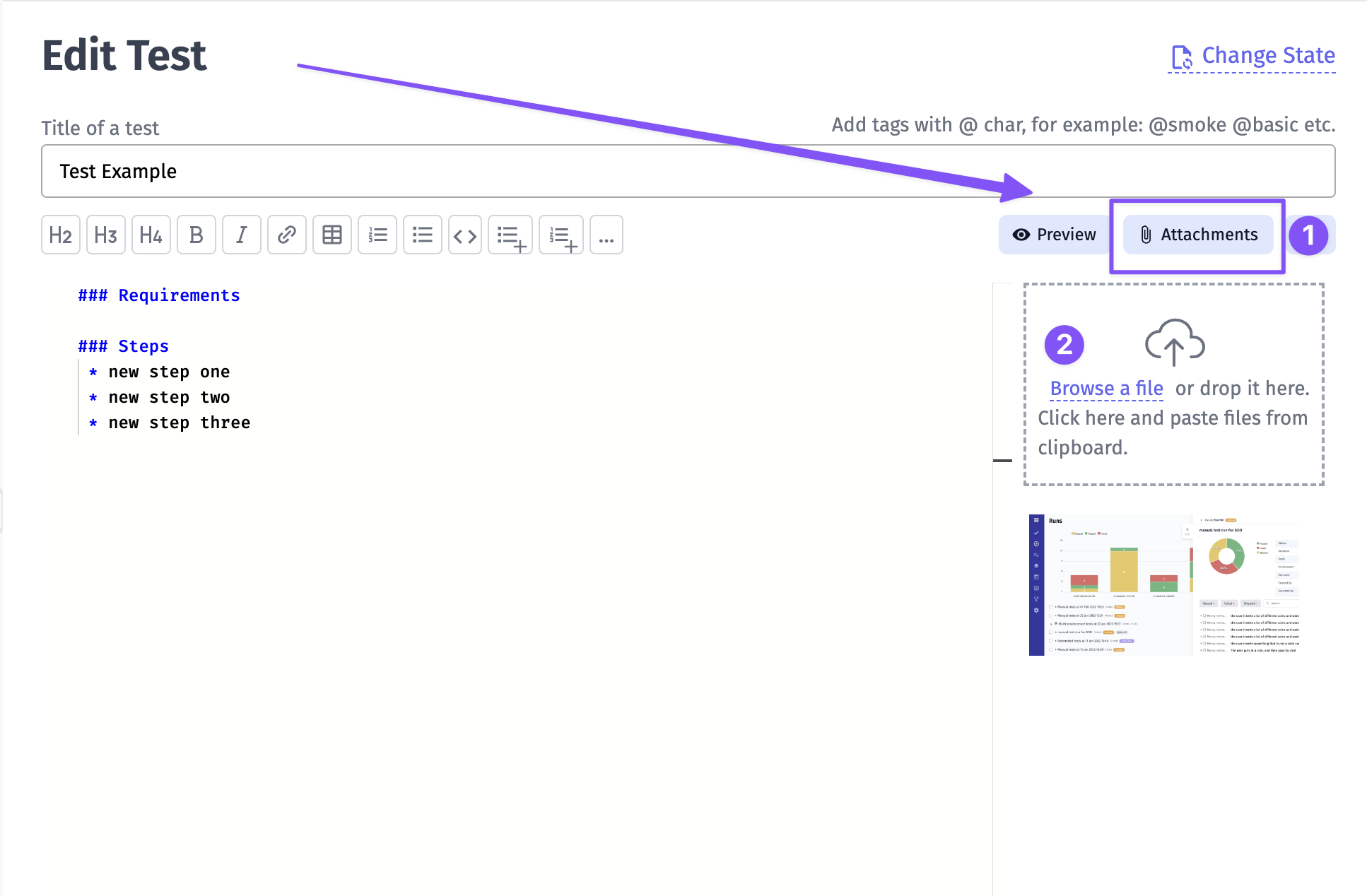 Use Attachment dialog